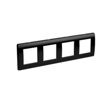 DKC Brava Рамка на 2+2+2+2 модуля (четырехместная), черная