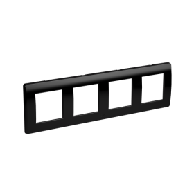 DKC Brava Рамка на 2+2+2+2 модуля (четырехместная), черная