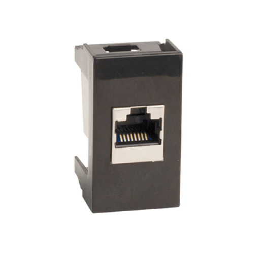 Компьютерная розетка RJ-45, кат. 6, экранированная, 8P8C, Viva, черная, 1 модуль