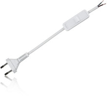 Zamel Шнур плоский 2х0,5мм2 с выключателем и вилкой; черный; 1,9 метра