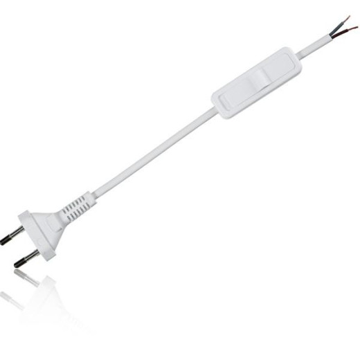 Zamel Черный Шнур питания с выключателем и вилкой 1,9м 2,5А (SP/W)