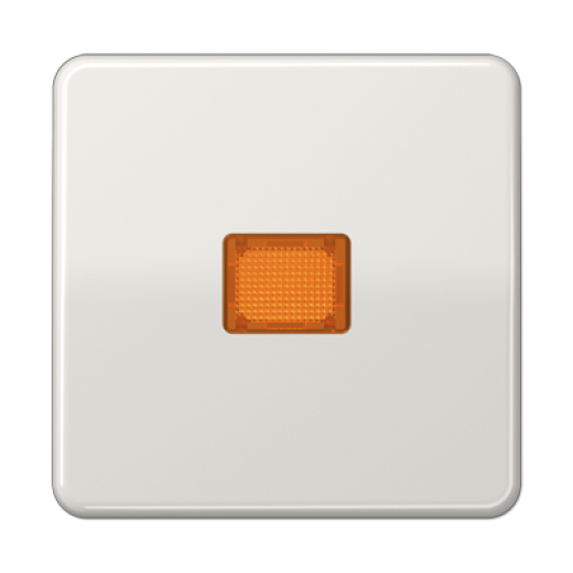 Клавиша с оранжевым окошком для выключателя с подсветкой, светло-серая