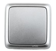 Hegel Альфа наруж Серебро ВА10-113-06 Выключатель 1-клавишный с изол. пластиной