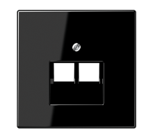 JUNG LS 990 Черная Накладка 2-ой наклонной ТЛФ/комп розетки