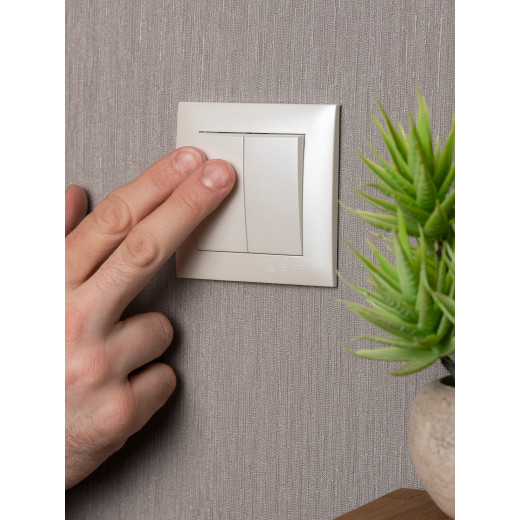 Валенсия лицевая панель выключателя 2-кл. 10А жемчуг EKF PROxima