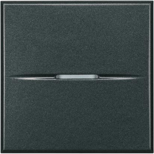 Axolute. Выключатель аксиальный одноклавишный 10А 250В. Винтовые клеммы. 2 модуля. Цвет Антрацит