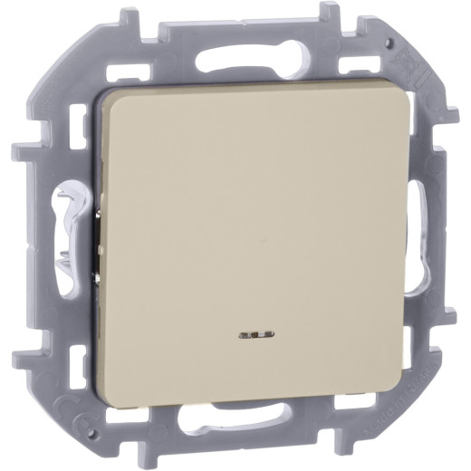 Выключатель одноклавишный с подсветкой/индикацией - Legrand/Daccord Inspiria - 10АХ 250В безвинтовые зажимы - слоновая кость