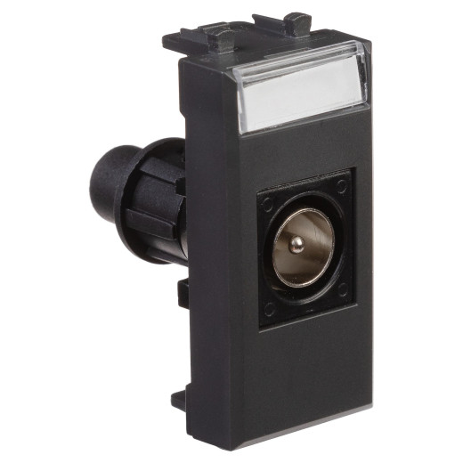 Розетка TV одиночная модульная, Avanti, черный матовый, 1 модуль