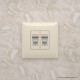 Компьютерная розетка RJ-45 в стену, кат.6 двойная, Avanti, ванильная дымка
