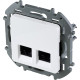 Розетка компьютерная двойная RJ45 категория 6 UTP - Legrand/Daccord Inspiria - белый