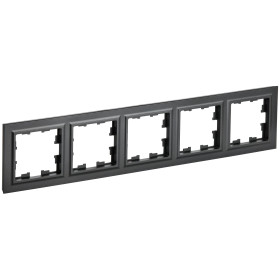 IEK BRITE BASE Черный Рамка 5-мест. РУ-5-БрЧ
