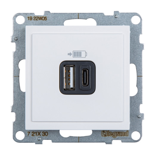 SUNO. Зарядное устройство USB 2 выхода Тип А - Тип С Цвет 