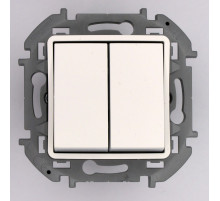 Legrand/Daccord INSPIRIA Белый Переключатель двухклавишный 10 AX - 250 В.