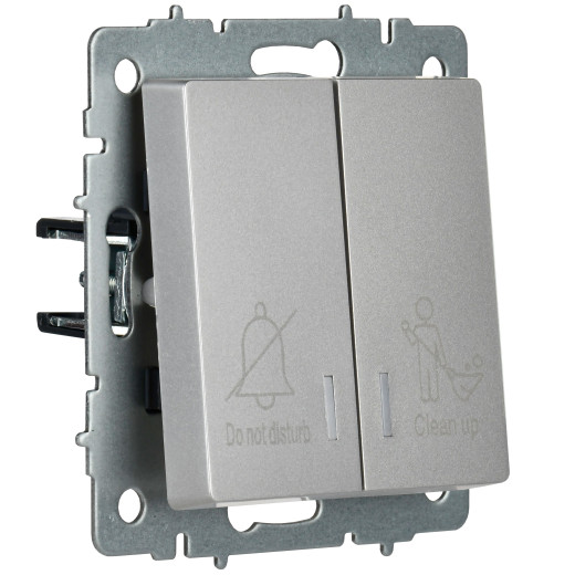 BRITE Выключ. 2-кл. с инд. отел. 10А ВС10-2-9-БрС сталь IEK