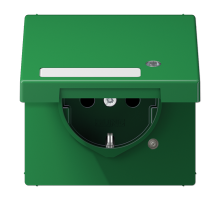 JUNG SCHUKO-розетка с крышкой, зелёный