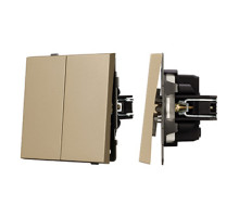 Arlight Механизм выключателя двухклавишный непроходной SWT-TENDO-MK02-SFPL-GD (230V, 10A) (-)