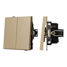 Arlight Механизм выключателя двухклавишный непроходной SWT-TENDO-MK02-SFPL-GD (230V, 10A) (-)