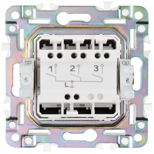 SKANDY Выключ. 3-кл. 10А SK-V11N никель IEK