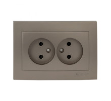 EKF PROxima Валенсия лицевая панель розетка 2-местной б/з 10А кашемир с защ. штор..