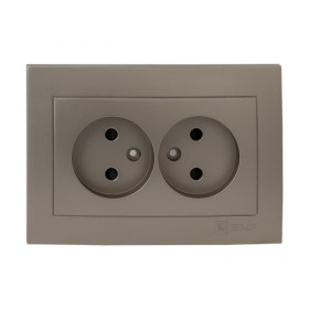 EKF PROxima Валенсия лицевая панель розетка 2-местной б/з 10А кашемир с защ. штор..