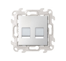 Simon 24 Алюминий Розетка для передачи данных 2xRJ45 Cat.6 UTP цвета Алюминий