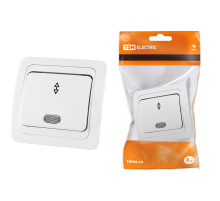 TDM Переключатель на 2 направления с подсветкой 10А белый 