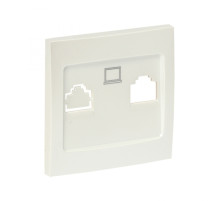 EKF PROxima Валенсия лицевая панель розетки RJ-45 1-местная жемчуг.