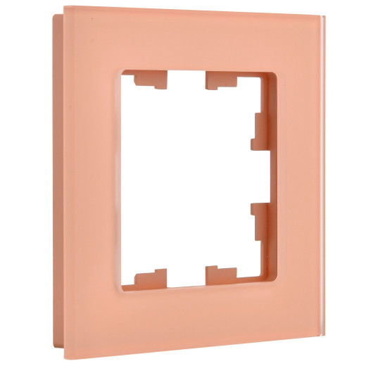 BRITE Рамка 1-мест. РУ-1-2-БрП стекло персиковый матовый IEK