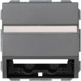 Gira S-55 Антрацит Накладка с опорной пласт для розеток средств связи, с шильдиком