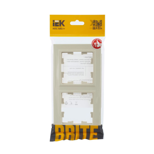 BRITE Рамка 2-мест. РУ-2-БрКр беж. IEK