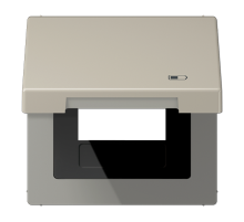 JUNG Рамка с подпружиненной крышкой для USB-механизмов, с центральной платой, нержавеющая сталь