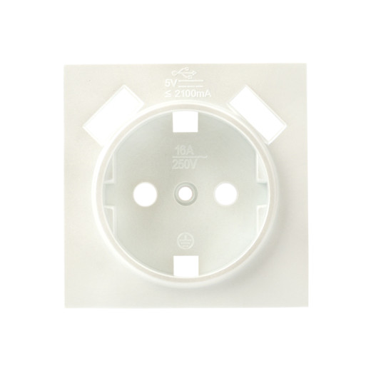 Валенсия лицевая панель розетки 1-местной с/з 16А жемчуг с защ. штор. с 2 USB 2,1А EKF PROxima
