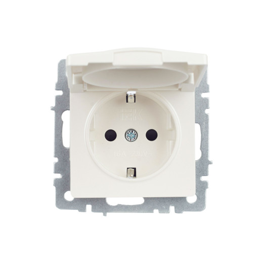 BRITE Роз. с з/к/ш с кр. 16А IP44 РСбш10-3-44-БрЖ жемч. IEK