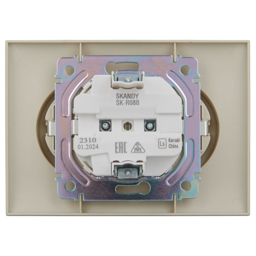 SKANDY Роз. 2-я с з/к без з/ш 16А сб. SK-R08B беж. IEK