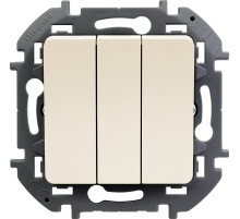 Legrand/Daccord INSPIRIA Слоновая кость Выключатель трехклавишный 10 AX - 250 В.