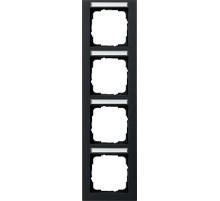 Gira E2 Черный Рамка 4-ая вертикальная с полем для надписи