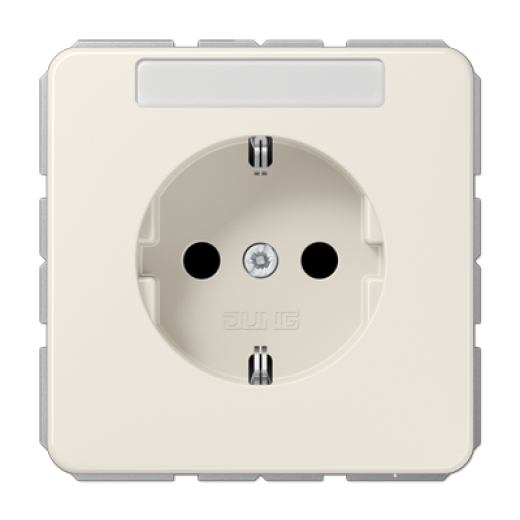 Штепсельная розетка SCHUKO 16A 250V~ с полем для надписи, слоновая кость