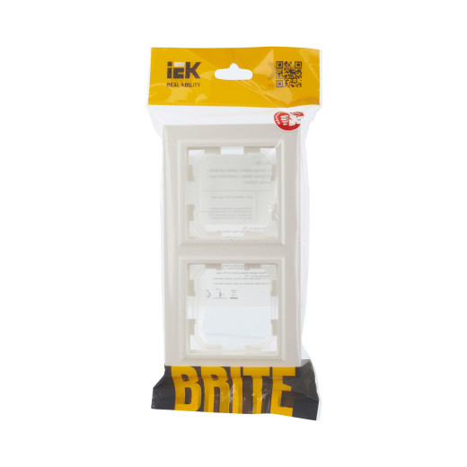 BRITE Рамка 2-мест. IP44 РУ-2-БрЖ-44 жемч. IEK