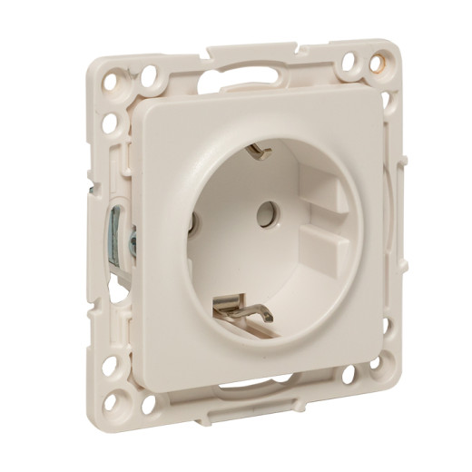 Стокгольм Механизм Розетки 1-местной с/з 16А винтовые клеммы белый с защ. штор. EKF PROxima