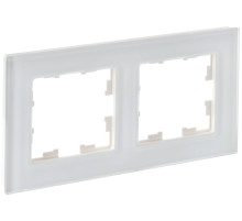 IEK BRITE DECOR Белый матовый стекло Рамка 2-м РУ-2-2-Бр
