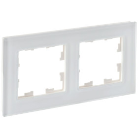 IEK BRITE DECOR Белый матовый стекло Рамка 2-м РУ-2-2-Бр