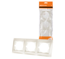 TDM Рамка 3-х постовая горизонтальная перламутр 