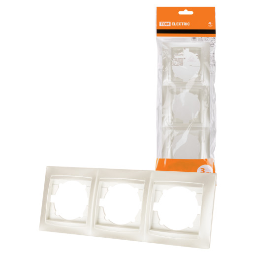 Рамка 3-х постовая горизонтальная перламутр 