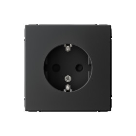 Systeme Electric ArtGallery Карбон Розетка с заземлением со шторками, 16А, механизм