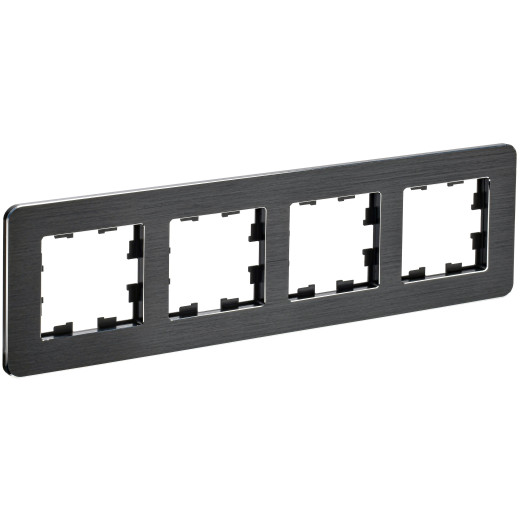 BRITE Рамка 4-мест. РУ-4-1-Бр металл черн. RE AL IEK
