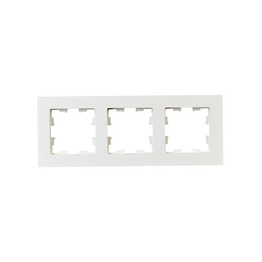 BRITE Рамка 3-мест. РУ-3-Бр бел. рифленый IEK