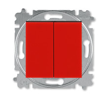 ABB EPJ Levit красный / дымчатый чёрный Выключатель 2-клавишный