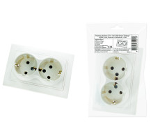 TDM Розетка двойная 2П+З 16А 250В белая 