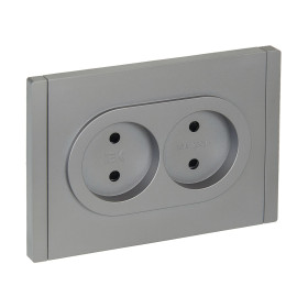 IEK FORTE&PIANO Сталь Розетка 2-я б/з со шт безвинтовое крепление10А FP525