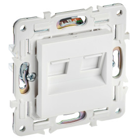 IEK SKANDY Арктический белый Розетка компьютерная двойная RJ45 кат.6 SK-K04W